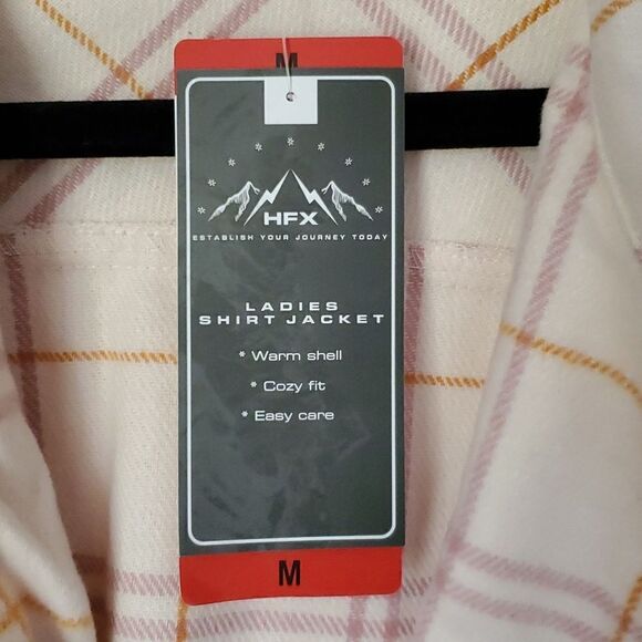 HFX Ladies Shirt Jacket in Pink Plaid Size M - Picture 6 of 16